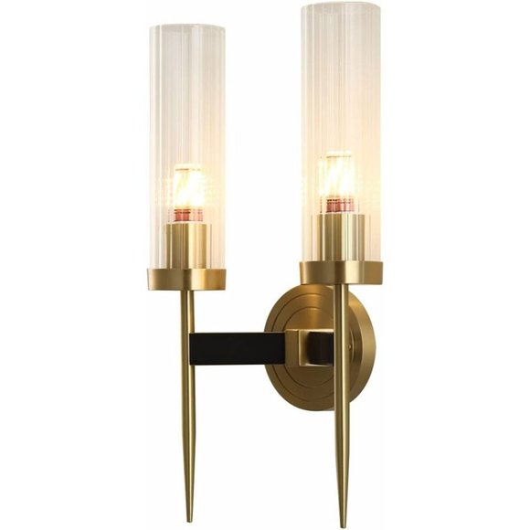 Mid-Century Modern Wall Sconce Indoor Wall Light Clear with Crystal Cylindrical - Picture 2 of 7